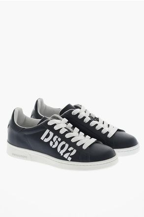 Dsquared2 Leather Low-Top Sneakers BOXER with Printed Logo size 38