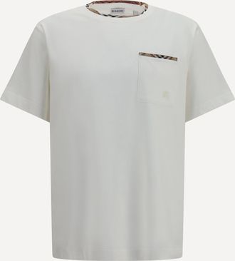 Burberry T-shirt in cotone con finiture Check Man S