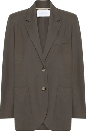 Harris Wharf London single-breasted blazer - women - Polyamide/Viscose - 38 - Brown