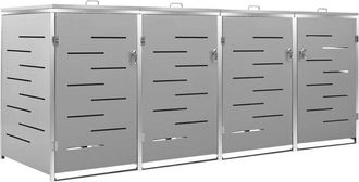 vidaXL Vidaxl - Cobertizo Para 4 Contenedores Basura Acero 276,5x77,5x112,5 Cm