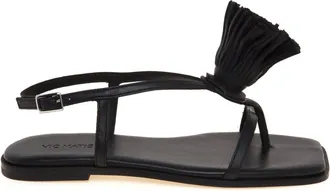 Vic Mati&eacute; Schoenen, Dames, Zwart, 39 EU, Leer, Platte Sandaal