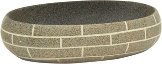 vidaXL Vidaxl - Lavabo sobre encimera ovalado cerámica multicolor 59x40x15 cm