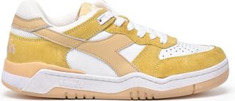 Diadora White Yellow Leather B.560 Sneakers
