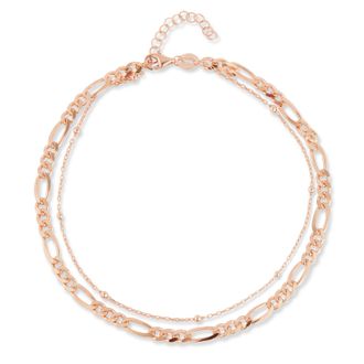 Glaze Jewelry Sterling Silver Double Layered Anklet