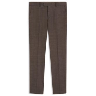 BOSS Slim-fit trousers in virgin wool, silk and linen
