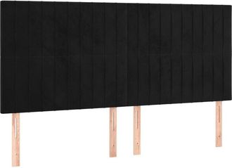 vidaXL Cabeceros 4 Unidades De Terciopelo Negro 80x5x78/88 Cm Vidaxl