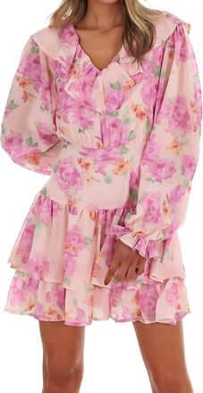 Flying Tomato Bloom Floral Mini Dress In Peach