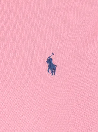 Polo Ralph Lauren Mens Polo Shirt Custom Fit Pink Cotton T-Shirts And Polos