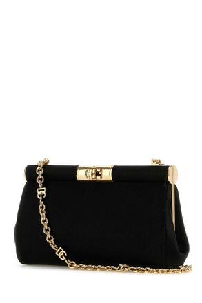 Dolce & Gabbana Womens Black Satin Clutch Nero Borse A Tracolla