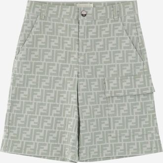 Fendi Girls Skirt Stretch Cotton Blend Green Short