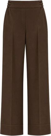 Marella Draghi Wijde Broek - Dames - Wijde Broeken - Bruin - L - Polyester - Broeken