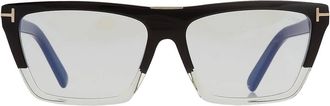 Tom Ford Blue Light Block Square Ladies Eyeglasses FT5912-B 005 57
