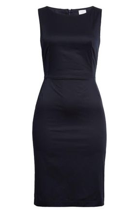 Eleventy Sleeveless Stretch Cotton Sheath Dress in Blue at Nordstrom, Size 4 Us