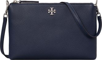 Tory Burch Mercer Pebbled Zip Crossbody Bag in Dark Sky at Nordstrom
