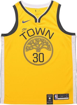 Nike NBA Earned Edition SW Golden State Warriors Stephen Curry Jersey Yellow BQ1159-731
