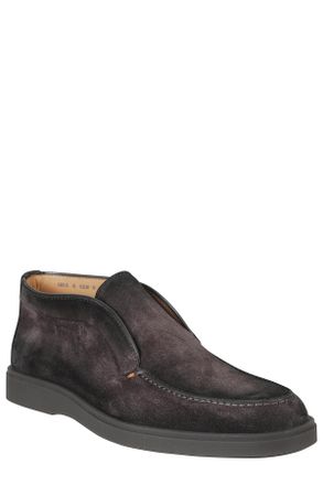 Santoni Dragon Hand-Stitched Suede Ankle Boots