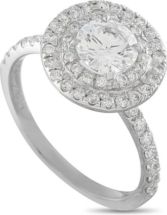 Luxury Bazaar 18K White Gold 1.42ct Diamond Double Halo Ring MF06-081226