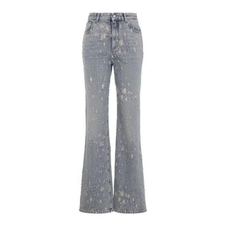 Alexander McQueen Distressed Flared Jeans - female - Alexander McQueen - Flare Jeans - Blue - W26 - Jeans