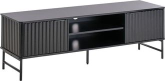 Beliani Beliani - Modern tv Stand Unit 140 x 40 cm mdf Storage Shelf Sideboard Black Glastonbury