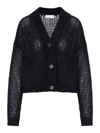 Roberto Collina CROPPED CARDIGAN IN PERFORATED KNIT - Roberto Collina - Woman