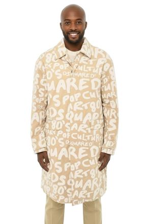 Dsquared2 Beige Logo Trench Coat