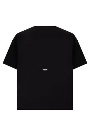 Represent Mens T-Shirt With Embroidered Logo, Jet Black Cotton T-Shirts And Polos