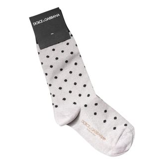Dolce & Gabbana Calcetines de Viscosa El&aacute;stica con Puntos - Accessories - Mujer - Gris - ONE SIZE
