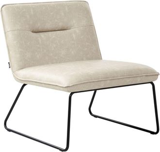 Beliani Beliani - Sill&oacute;n De Piel Sint&eacute;tica Sin Reposabrazos Metal Vintage Beige Claro Cotulla