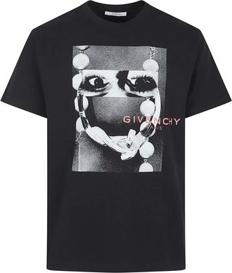 Givenchy T-Shirts, male, Black, Size: S T-shirt in cotton with Paris embroidery