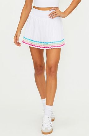 Beach Riot Analie Pleated Miniskirt in Hibiscus Cove White at Nordstrom, Size X-Small