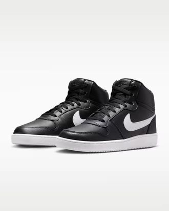 Nike Ebernon Mid AQ1773-002 Sneakers Mens Black White Lifestyle Shoes SHOP390
