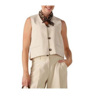 Moss Copenhagen Jassen, Dames, Beige, S, Korte Michelle Vest Beige