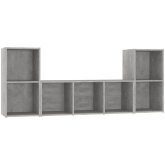 vidaXL Vidaxl - Muebles De Sal&oacute;n 3 Piezas Madera De Ingenier&iacute;a Gris Hormig&oacute;n