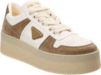 Prada Downtown Suede & Leather Platform Sneaker