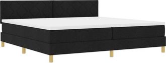 vidaXL Vidaxl - Box Spring Bed with Mattress Black 200 x 200 cm Fabric