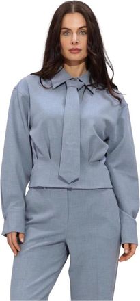 Minus Dames, Blouses & Shirts, Blauw, Maat: S Viscose