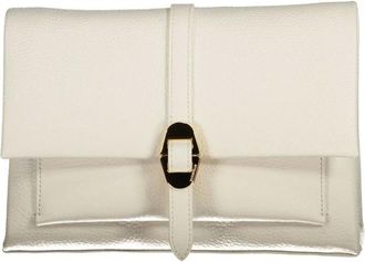 Coccinelle Shoulder Bags, female, White, Size: ONE SIZE White Leather Handbag with Multiple Pockets