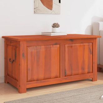 vidaXL Ba&uacute;l De Almacenamiento Con Tapa Madera Maciza De Acacia Marr&oacute;n Vidaxl