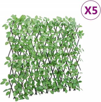 vidaXL Enrejado Expansible Hiedra Artificial Verde 5 Uds 180x65 Cm Vidaxl