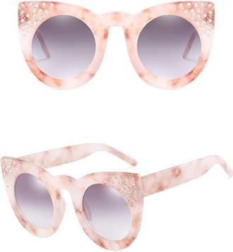 Generic Unisex Gradient Cat Eye Frame Rhinestone Sunglasses For Men Women Sports Outdoor Convenient and attractive