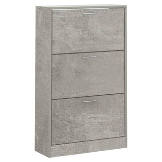 Berkfield Home Shoe Cabinet Concrete Grey 63x24x103 cm Engineered Wood | Size: 63 x 24 x 103 cm
