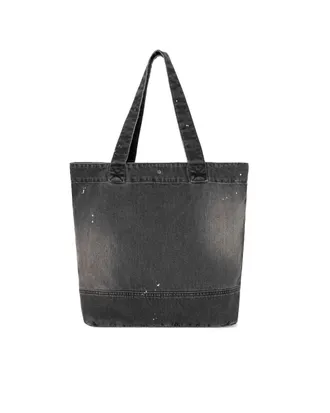 Carhartt Work in Progress Mens Tote Bag Denim Destroy Wash Black Wash, Splatter Cotton Smith Shoulder smith