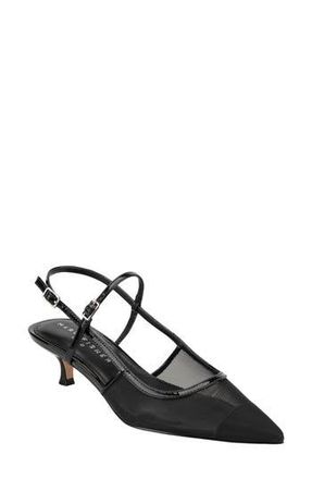 Marc Fisher Ceddy Slingback Pointed Toe Kitten Heel Pump in Black at Nordstrom Rack, Size 9.5