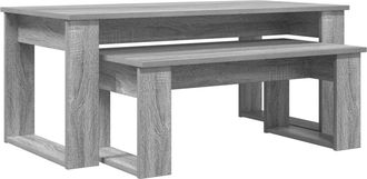 vidaXL Juego De Mesas De Centro 2 Uds. Gris Sonoma 100 X 50 X 42 Cm Vidaxl