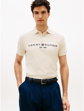 Tommy Hilfiger Mens Embroidered Tommy Logo Polo - Beige - XXL
