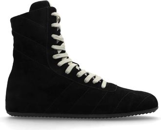 Rick Owens Quilted Minimal High Sneaks - Heren - Sneakers - Zwart - 45 EU - Leer - Schoenen