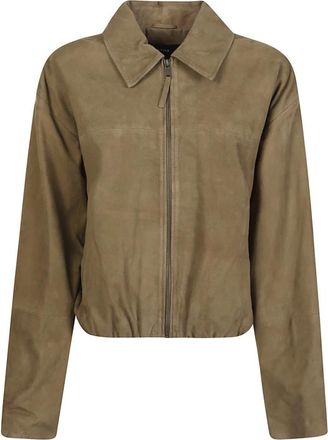 Arma Loua Leren Jas - Dames - Bomber jackets - Beige - S - Katoen - Jassen