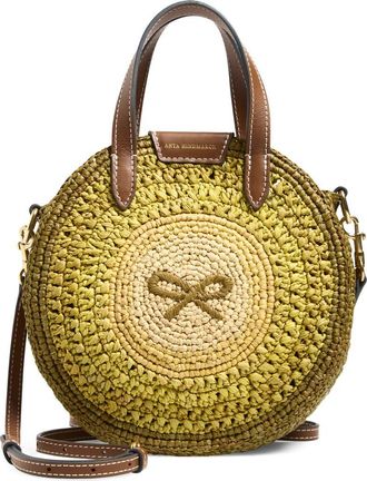 Anya Hindmarch Small Bow Round Raffia Tote in Gordal at Nordstrom
