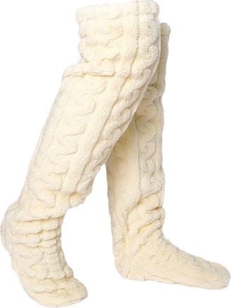 Generic Down Socks For Christmas, Knee High Long Color Socks, Long Fuzzy Thigh Sock Warm, Christmas Plush Knee High Sock For Women