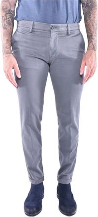 Re-hash Broeken, Heren, Grijs, W36, Leer, Tijdloze elegantie chino broek Mucha